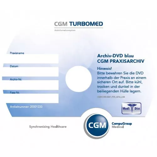 Turbomed MEDIDISC Archiv-DVD blau