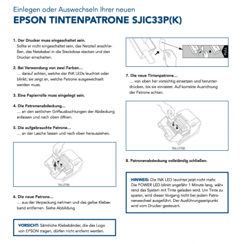 Epson-Tintenpatrone SJIC8(k)TM-J7000/7500/9000