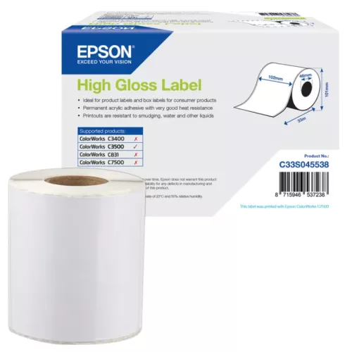 Epson Etiketten, 102mm x 33m, Endlos-Etiketten ColorWorks-C 3500, TM-C 3500