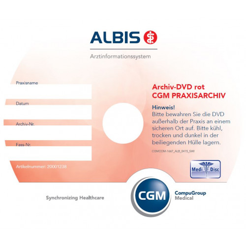 ALBIS MEDIDISC Archiv-DVD rot