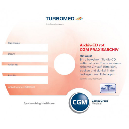 Turbomed MEDIDISC Archiv-CD rot