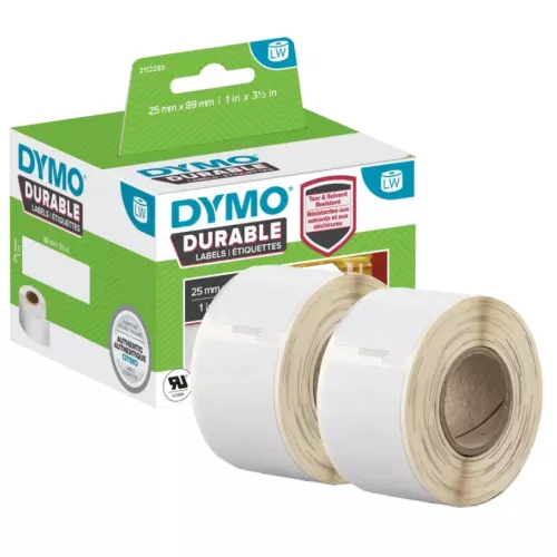 Dymo Kunstoff-Etiketten 2112285, weiß, 25x89mm 350 Vielzweck-Et. 2 XL-Rollen für Apotheken