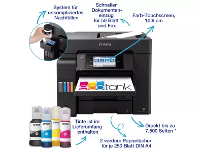 Epson EcoTank ET-5800 – Multifunktionsdrucker für Apotheken | Drucken, Scannen, Kopieren, Fax, Duplex, LAN & WLAN