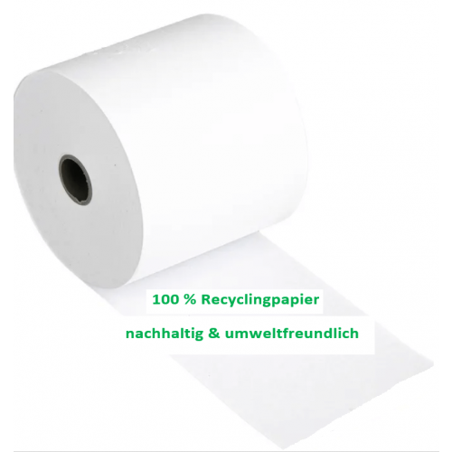 Kassenrollen 100% Recycling Papier, weiß 76 mm