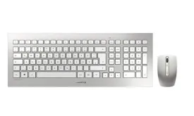 Cherry DW 8000 Slim Funk-Tastatur & Maus – Silber, kabellos, leise