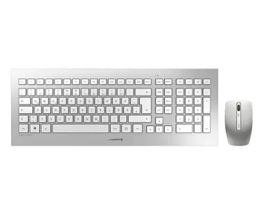 Cherry DW 8000 Slim Funk-Tastatur & Maus – Silber, kabellos, leise