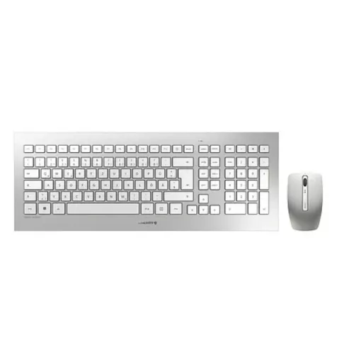 Cherry DW 8000 Slim Funk-Tastatur & Maus – Silber, kabellos, leise