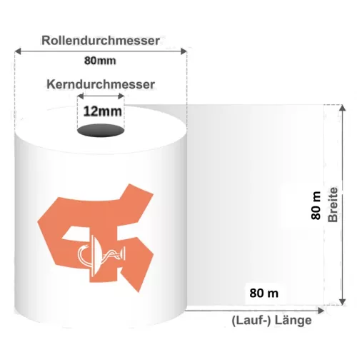 Thermo-Kassenrolle mit Apotheken "A"80 m