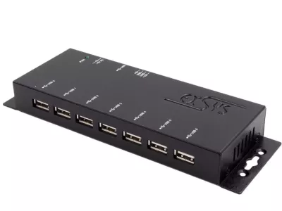 USB 2.0 Hub 7-Port mit Netzteil – stabiler USB-Verteiler für Apothekenarbeitsplätze