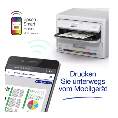 Epson WorkForce Pro WF-C5390DW – Farb-Tintenstrahldrucker für Apotheken | A4, Duplex, WLAN, LAN